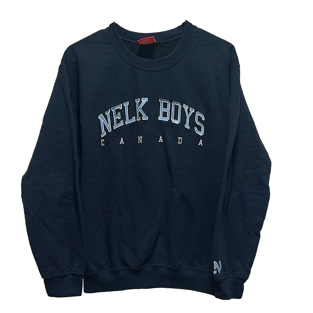 Nelk Boys Canada Embroidered Navy Blue Unisex Pullover Sweatshirt Size Small